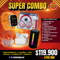 Mega combo 5x1 (reloj Inteligente + 4 manillas + audifonos inalambricos + diadema inalambrica +  parlante de mano)